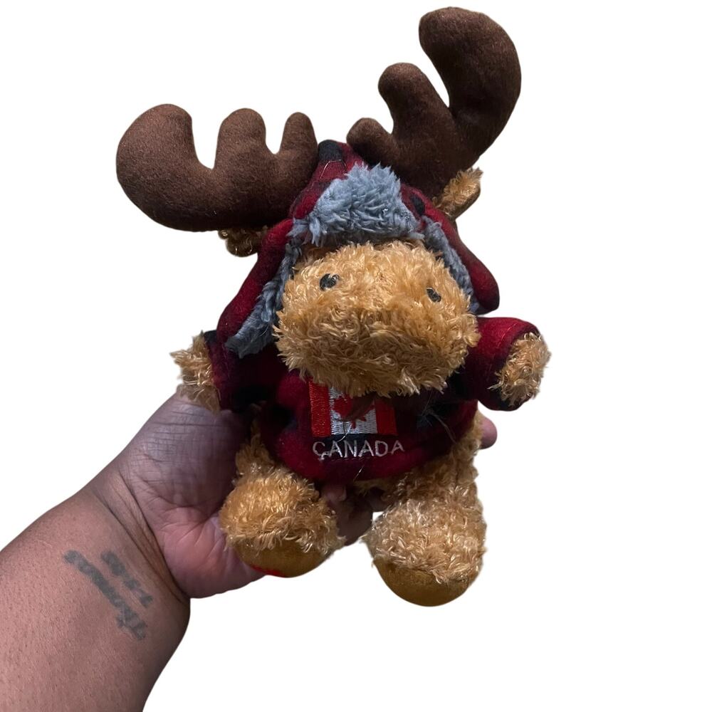 Canada Moose Plush Buffalo Plaid Cabin Lodge Souvenir Stuffed‎ Plush